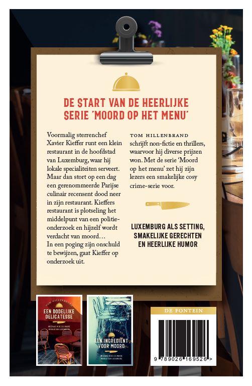 Achterkant van Moord aan tafel