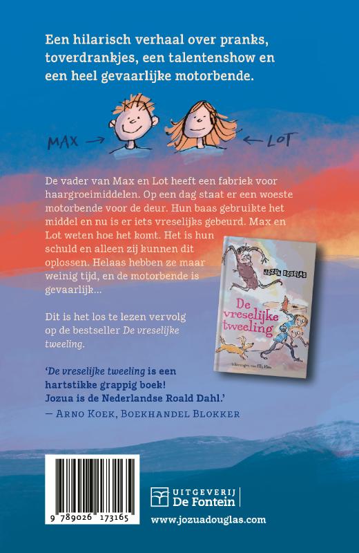 Achterkant van De vreselijke tweeling en de woeste motorbende