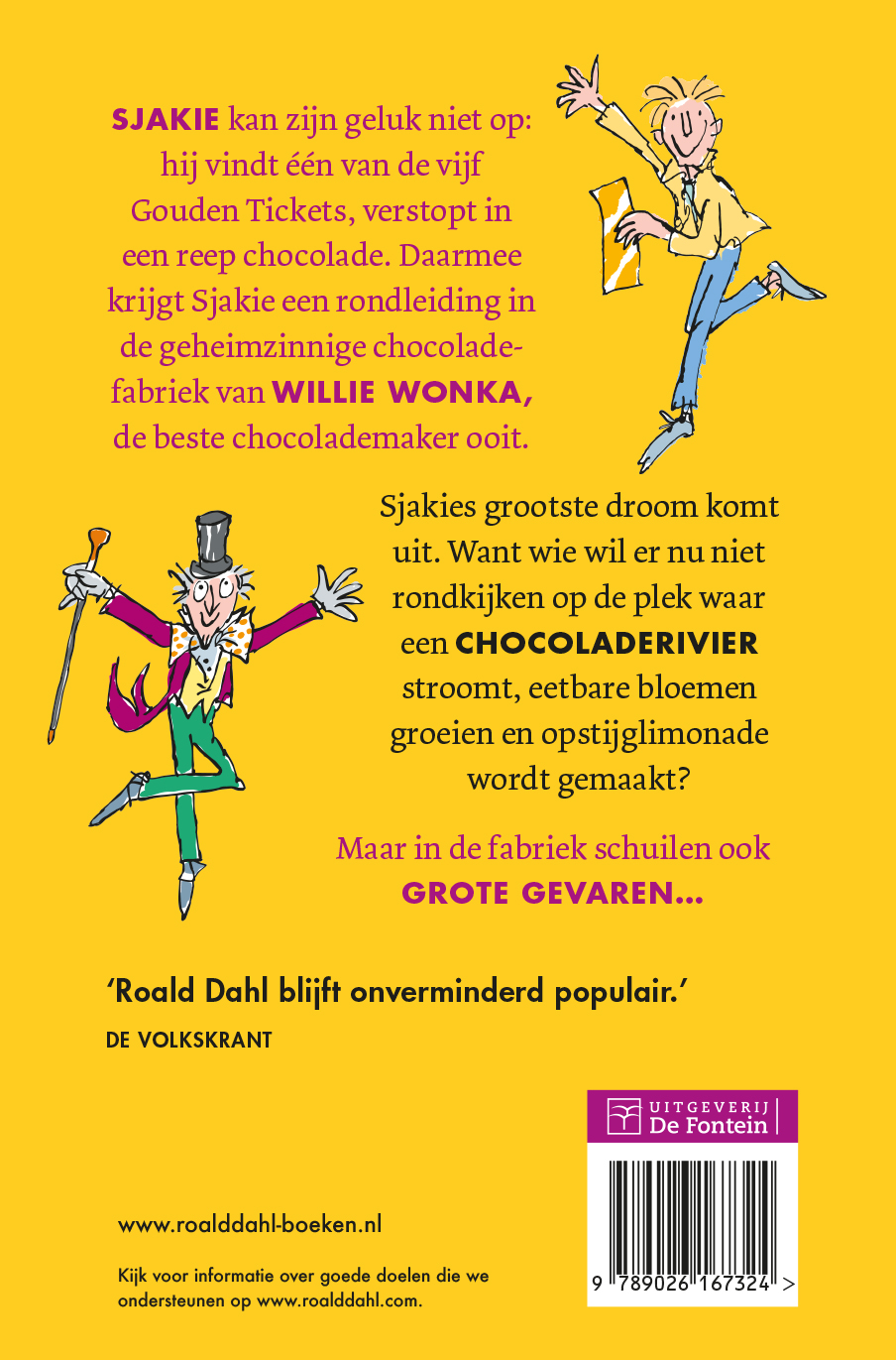 Achterkant van Sjakie en de chocoladefabriek