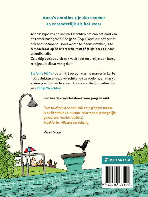 Achterkant van Kriebels in Anna's buik