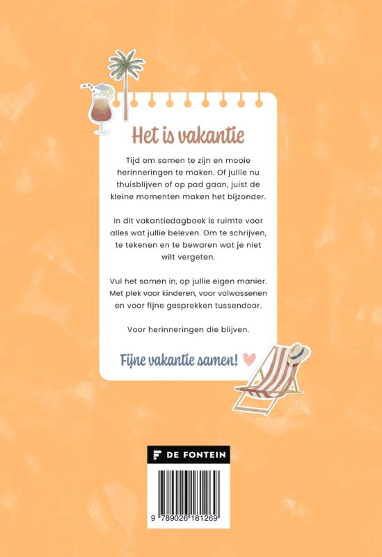 Achterkant van Fijne vakantie samen!