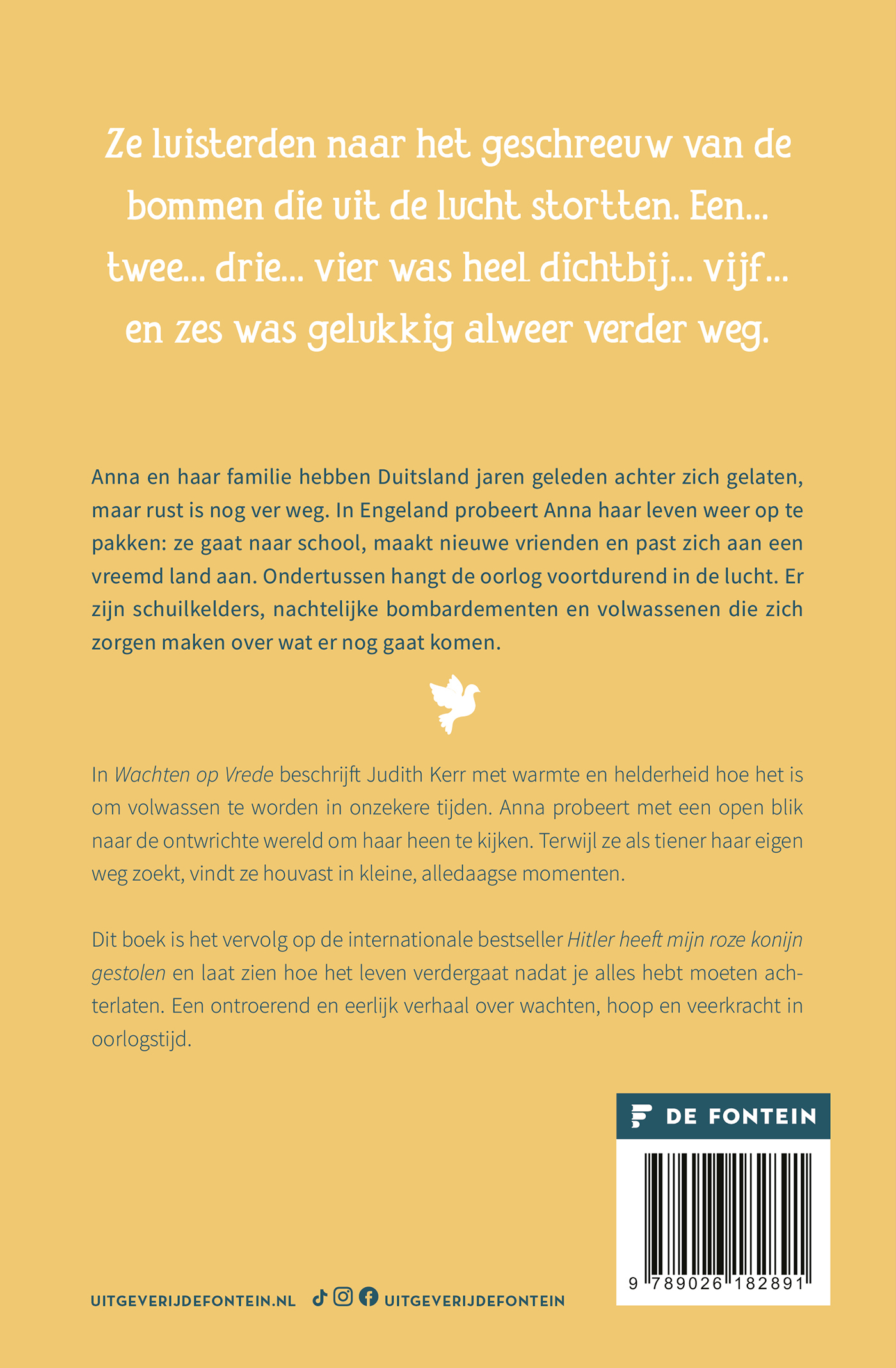 Achterkant van Wachten op vrede