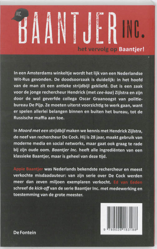 Achterkant van Moord met een strijdbijl