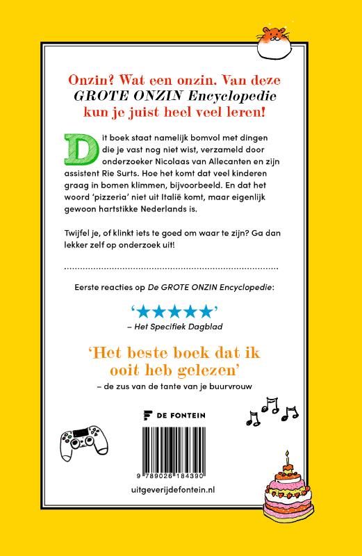Achterkant van De Grote Onzin Encyclopedie