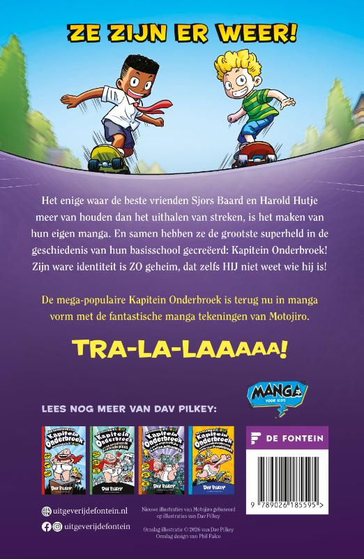 Achterkant van Kapitein Onderbroek De eerste epic manga