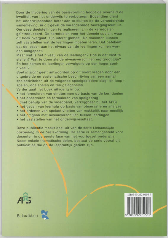 Achterkant van Spel in zicht