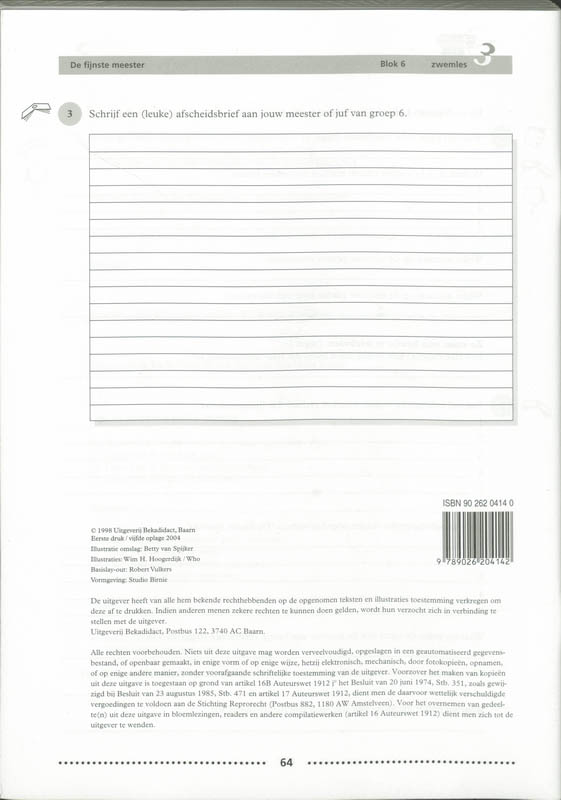 Achterkant van Werkboek