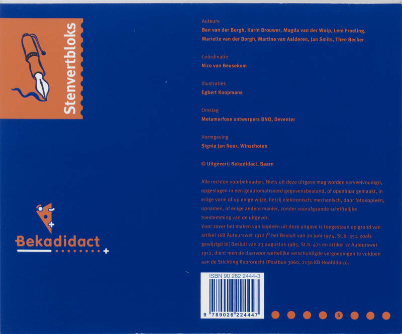 Achterkant van Toelichting/antwoorden