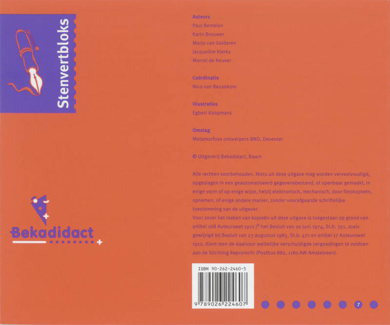 Achterkant van Toelichting/antwoorden