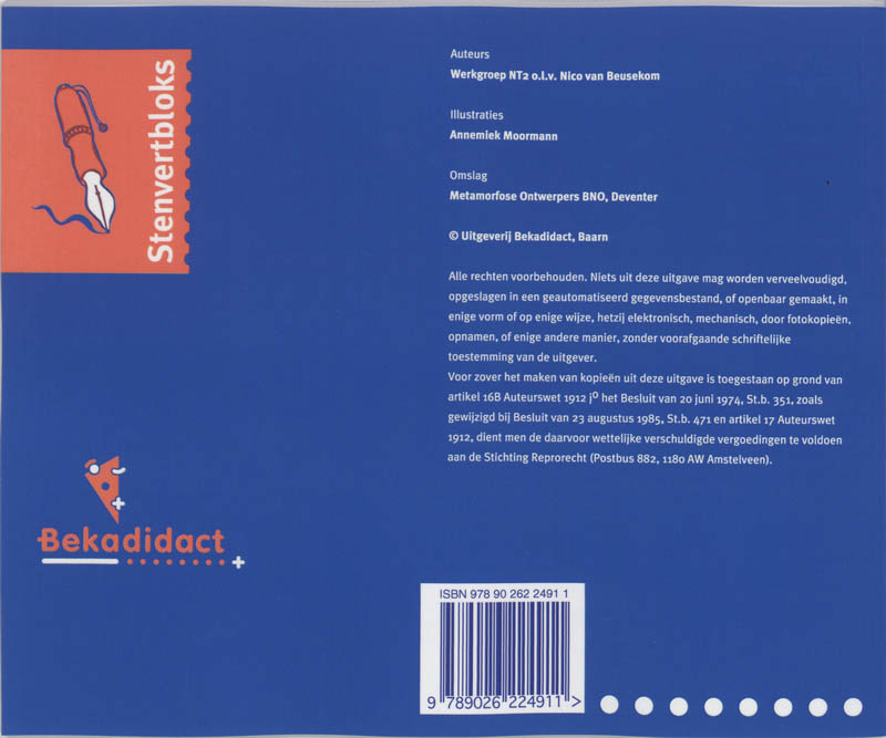 Achterkant van Toelichting/antwoorden