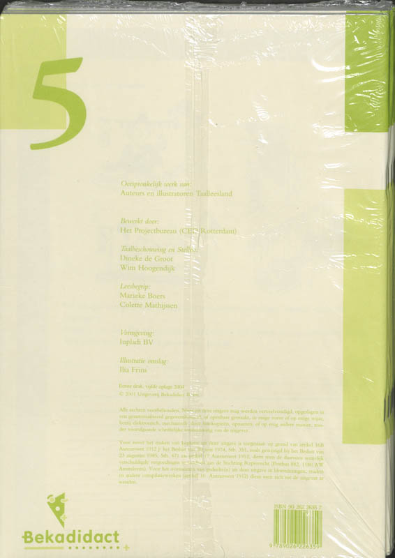 Achterkant van Taaltoetsboek
