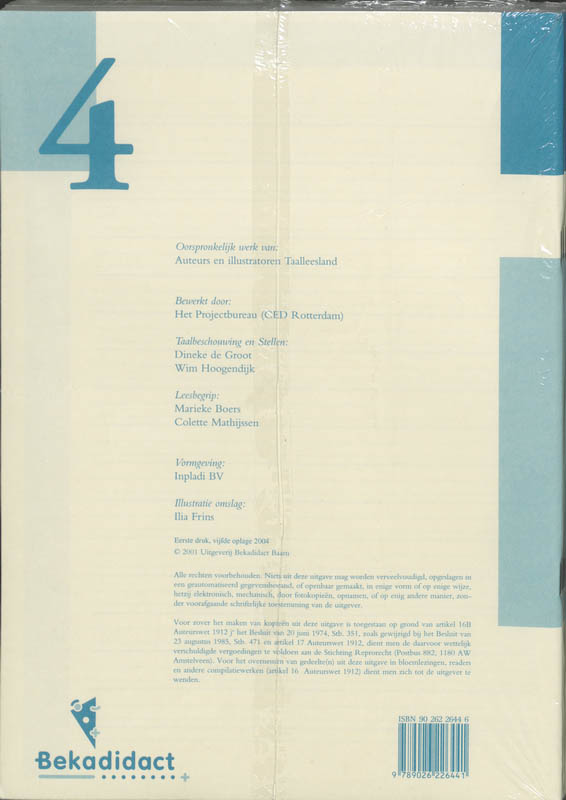 Achterkant van Taaltoetsboek