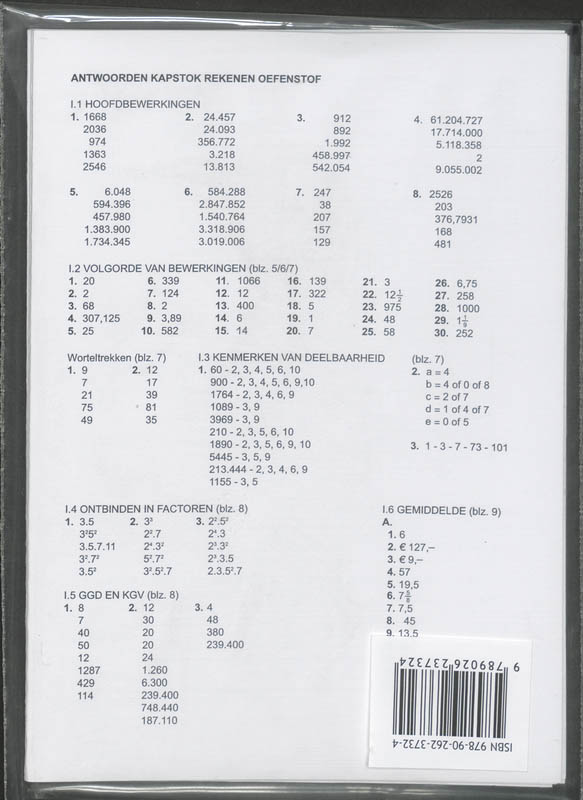 Achterkant van Antwoordkaarten