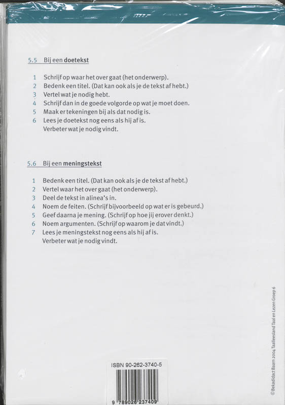 Achterkant van Schrijfwijzer