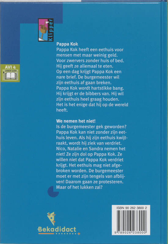 Achterkant van We nemen het niet, Pappa Kok!