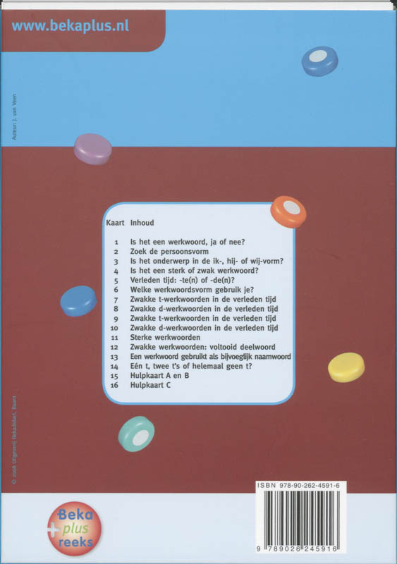 Achterkant van Werkwoordsoefeningen a groep 7-8