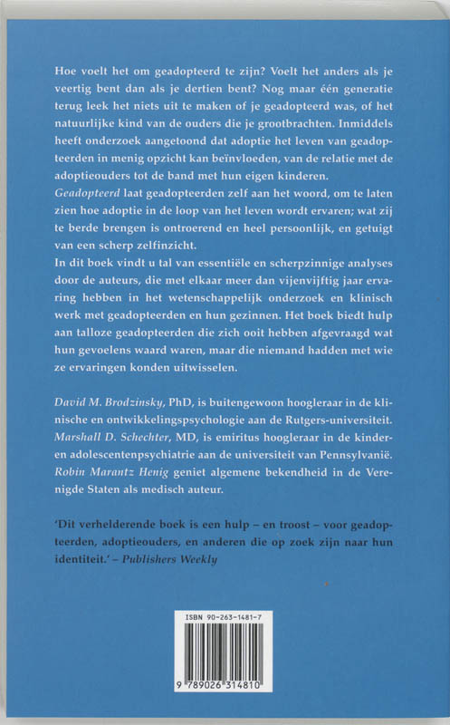 Achterkant van Geadopteerd