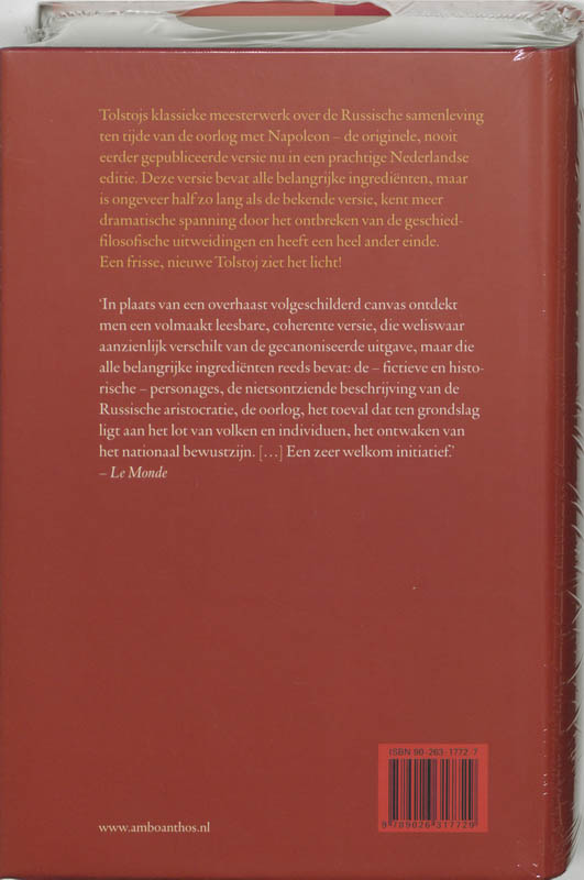 Achterkant van Oorlog en vrede