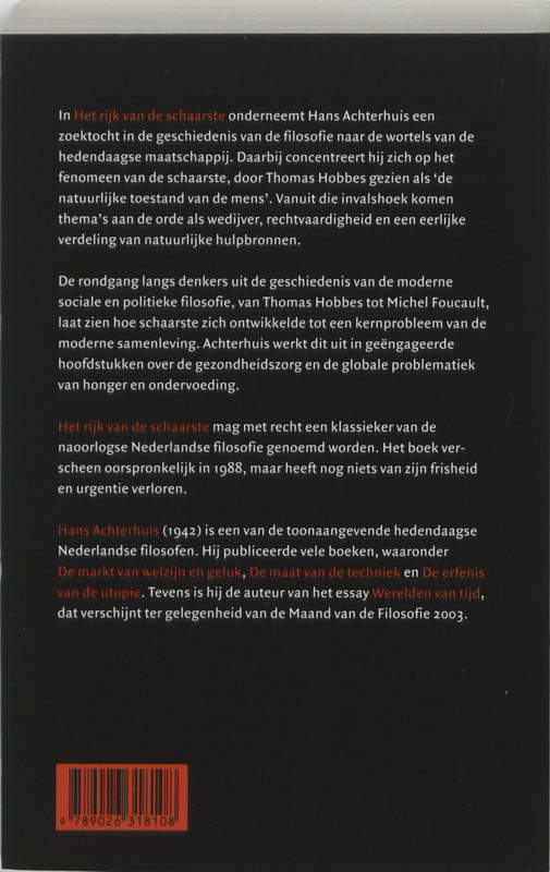 Achterkant van Het rijk van de schaarste