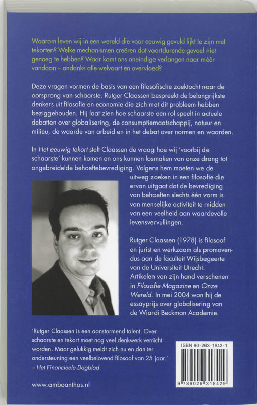 Achterkant van Het eeuwig tekort