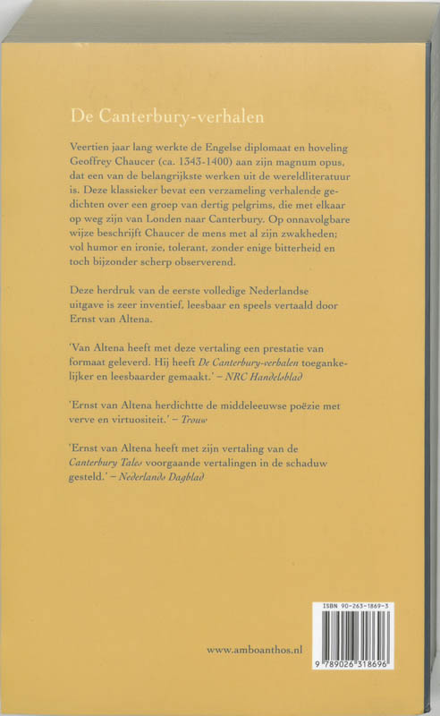 Achterkant van De Canterbury-verhalen