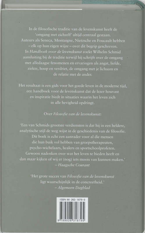 Achterkant van Handboek voor de levenskunst