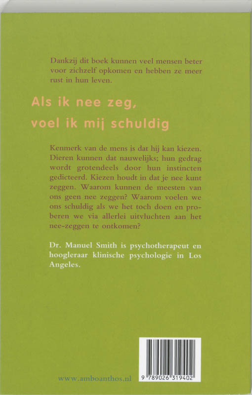 Achterkant van Als ik nee zeg voel ik mij schuldig