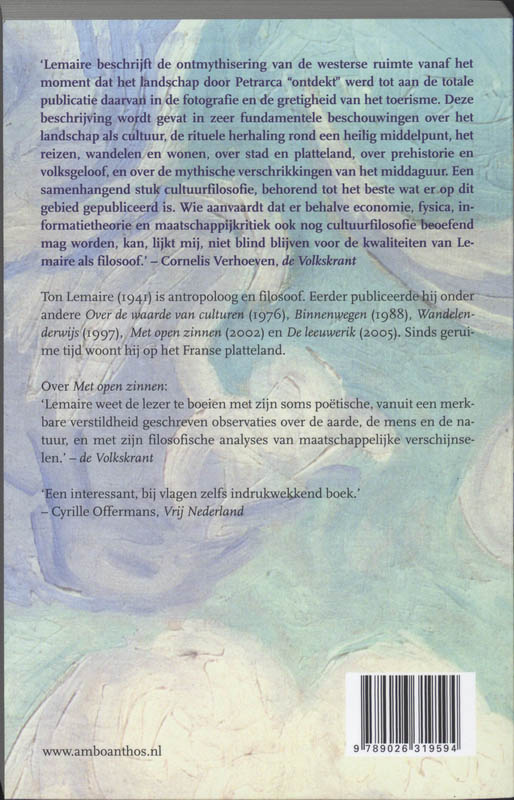 Achterkant van Filosofie van het landschap