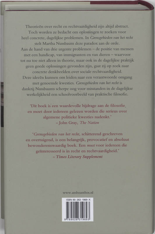 Achterkant van Grensgebieden van het recht