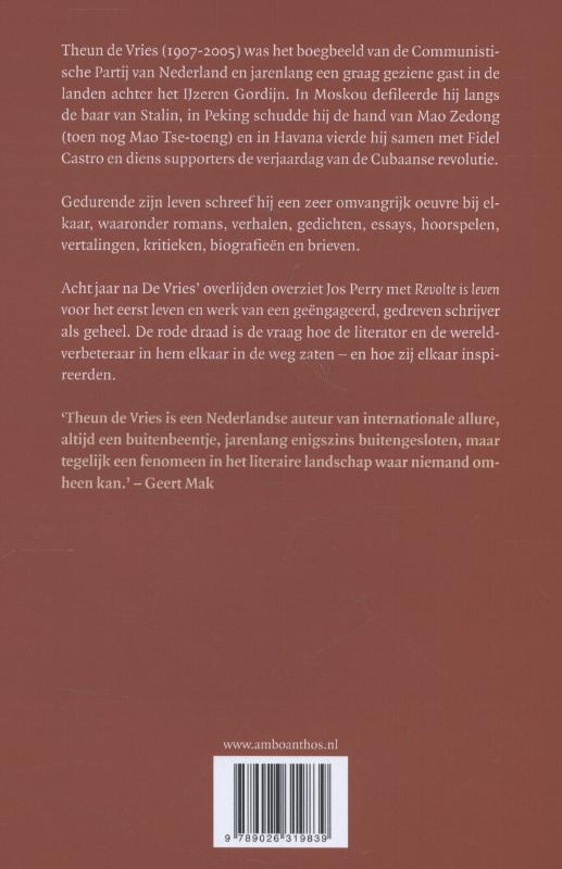 Achterkant van Revolte is leven