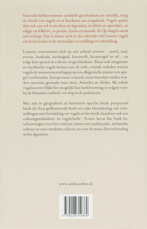 Achterkant van Op vleugels van de ziel