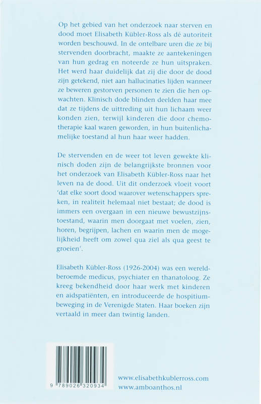 Achterkant van Over de dood en het leven daarna