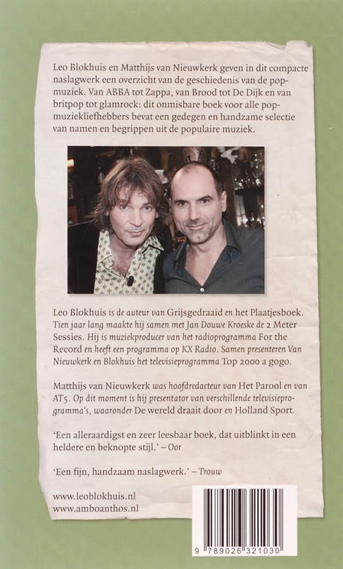 Achterkant van Klein ABC van de popmuziek