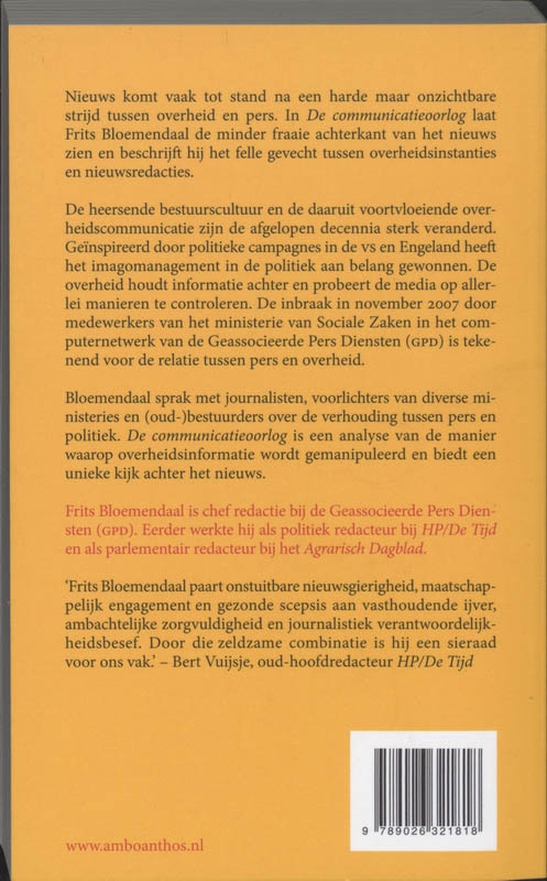 Achterkant van De communicatieoorlog