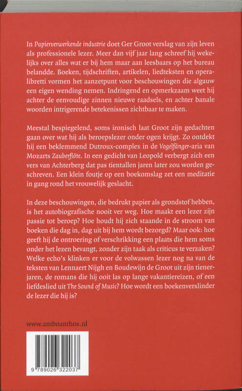 Achterkant van Papierverwerkende industrie