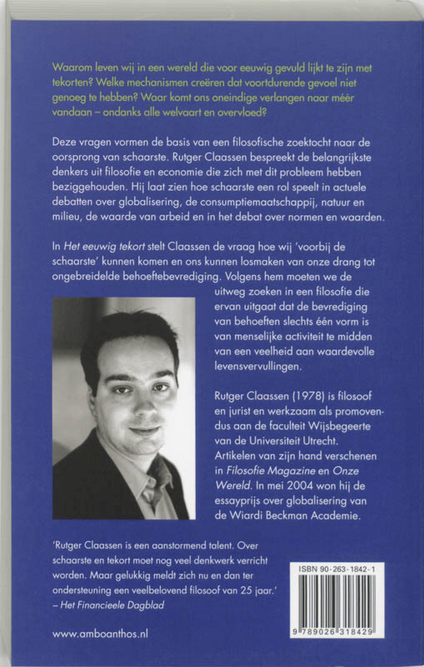 Achterkant van Het eeuwig tekort