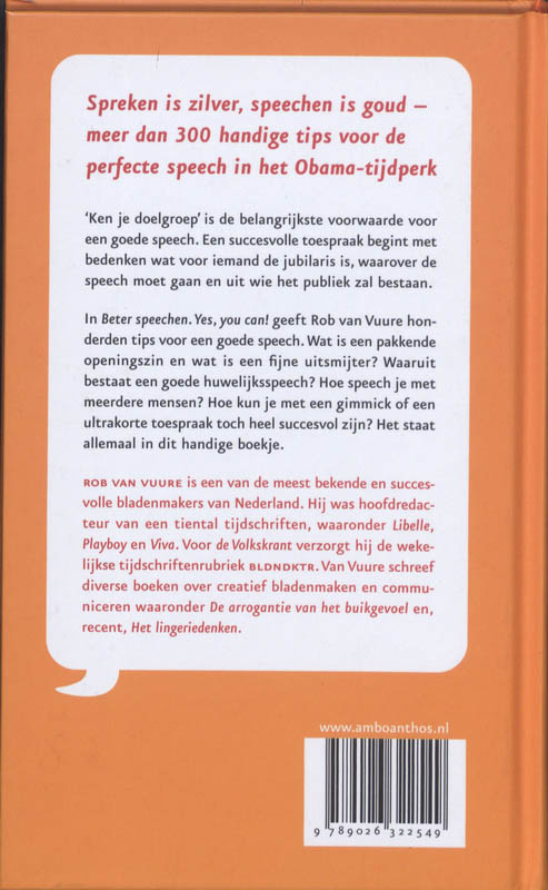 Achterkant van Beter speechen