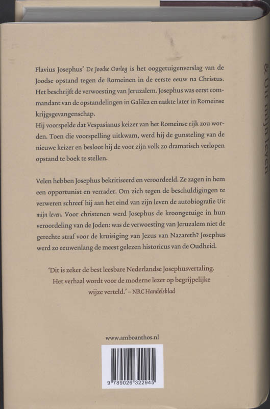 Achterkant van De Joodse Oorlog en Uit mijn leven