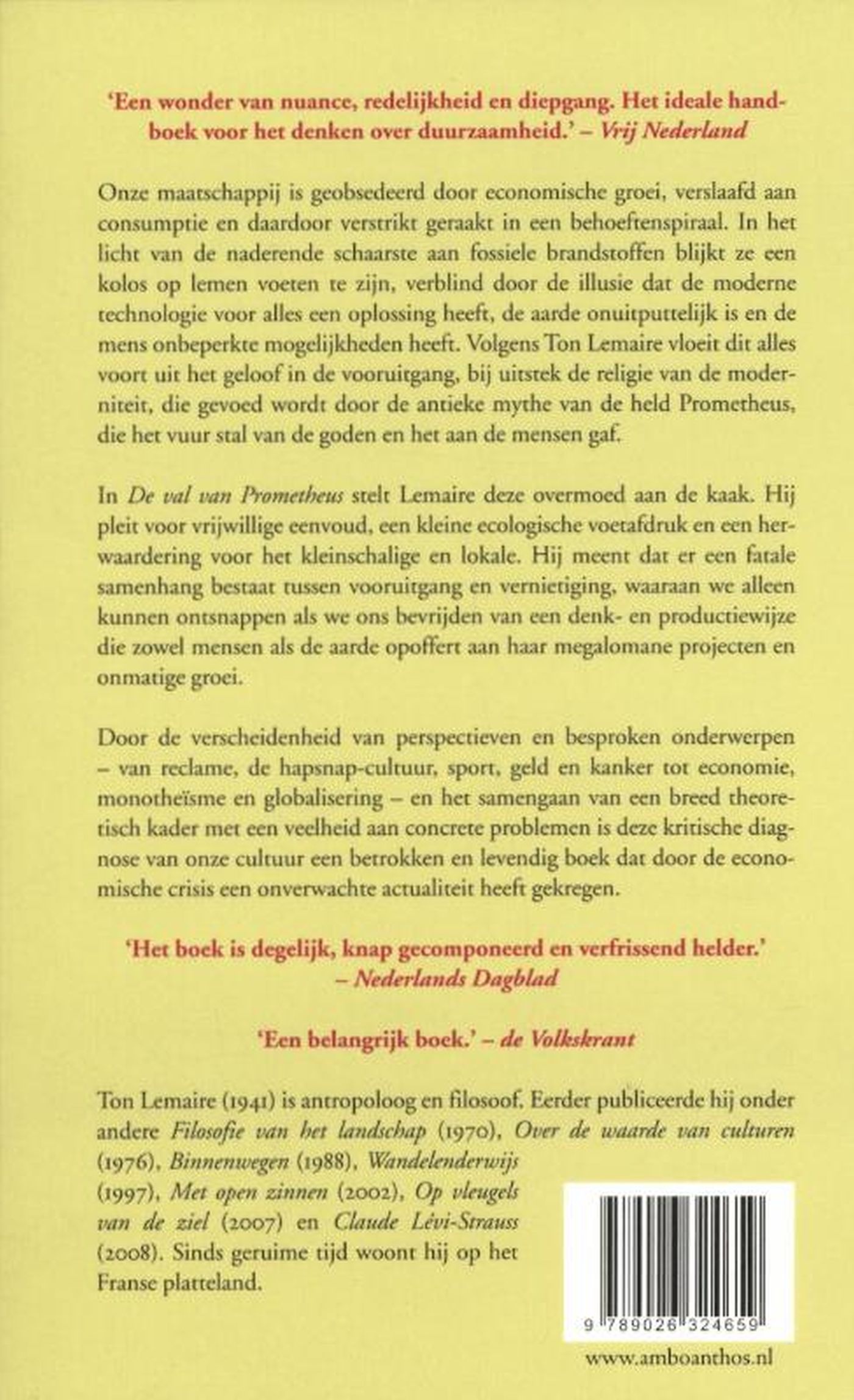 Achterkant van De val van Prometheus