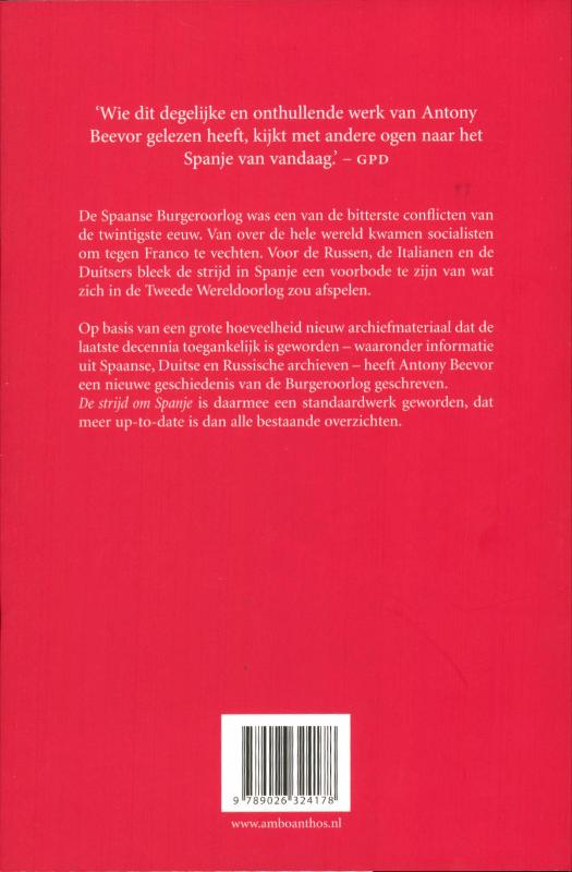 Achterkant van De strijd om Spanje