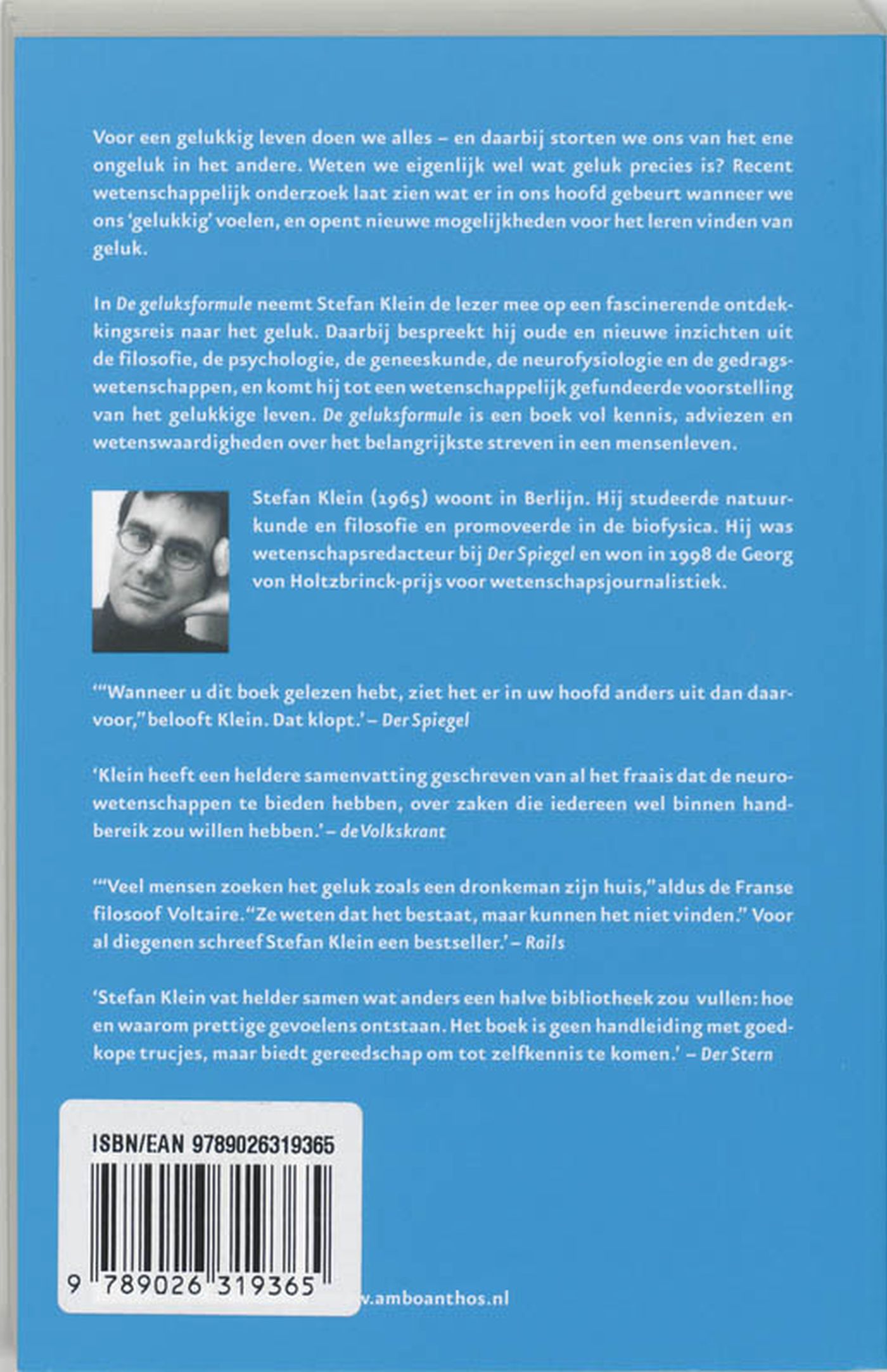 Achterkant van De geluksformule