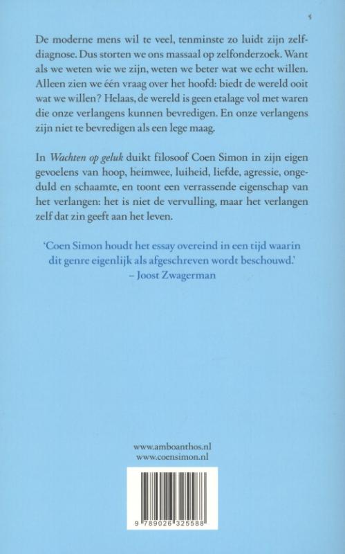 Achterkant van Wachten op geluk