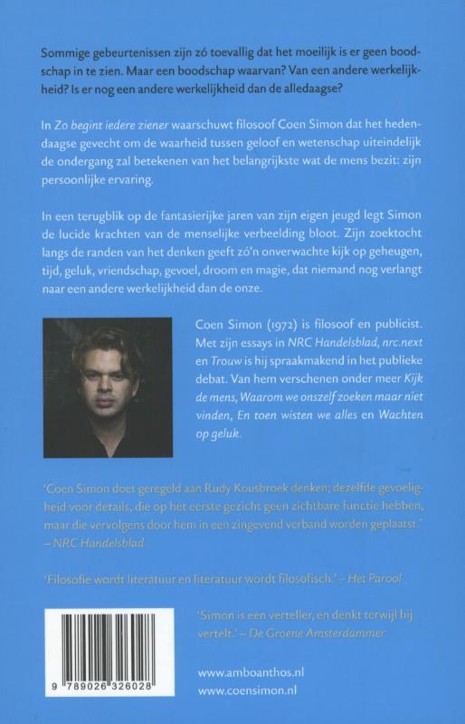 Achterkant van Zo begint iedere ziener