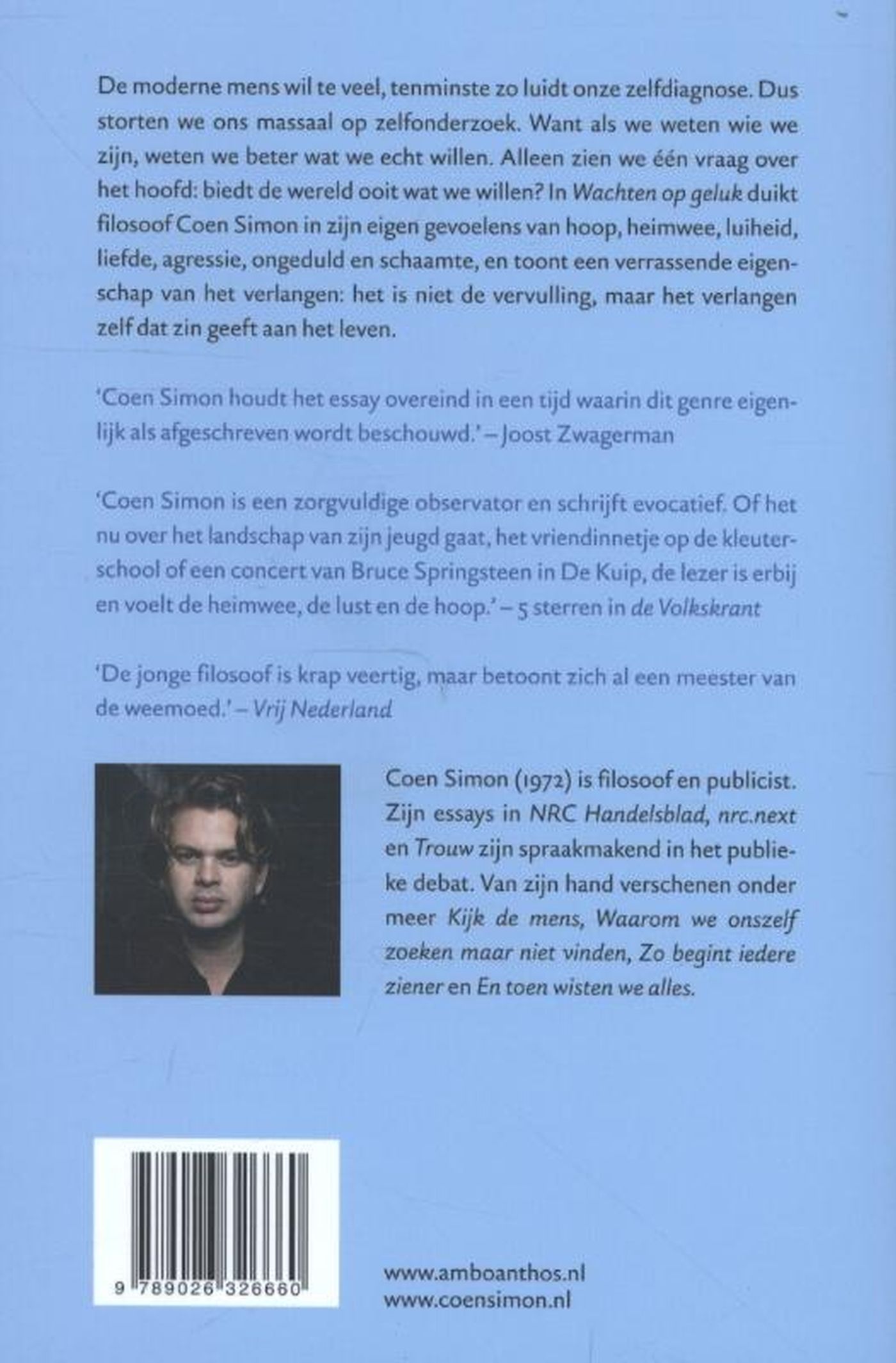 Achterkant van Wachten op geluk
