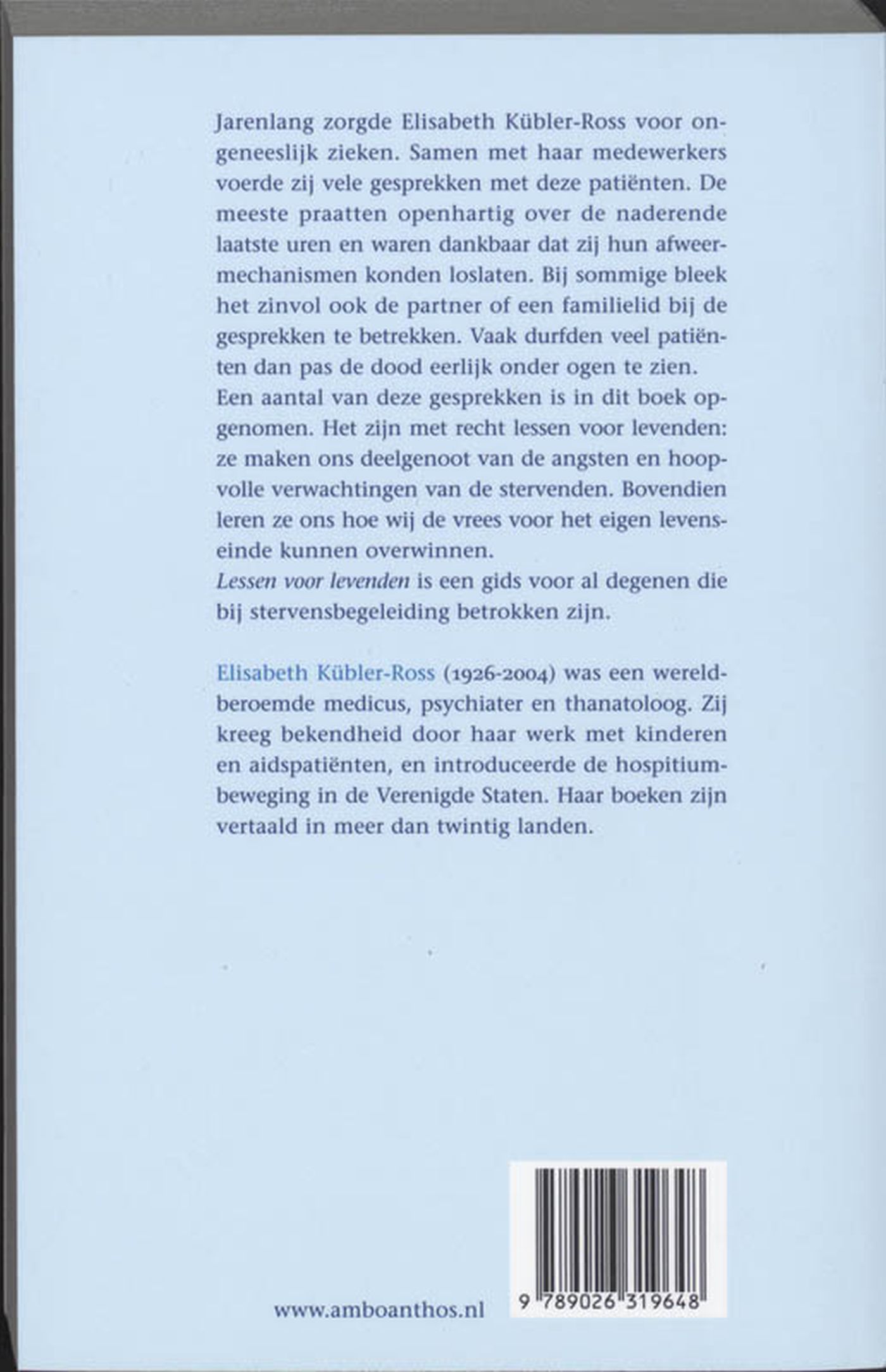 Achterkant van Lessen voor levenden