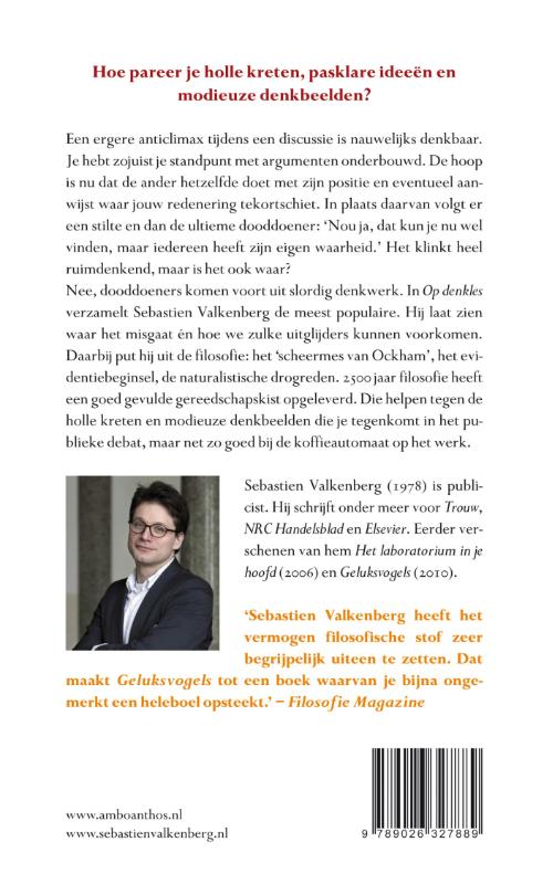 Achterkant van Op denkles