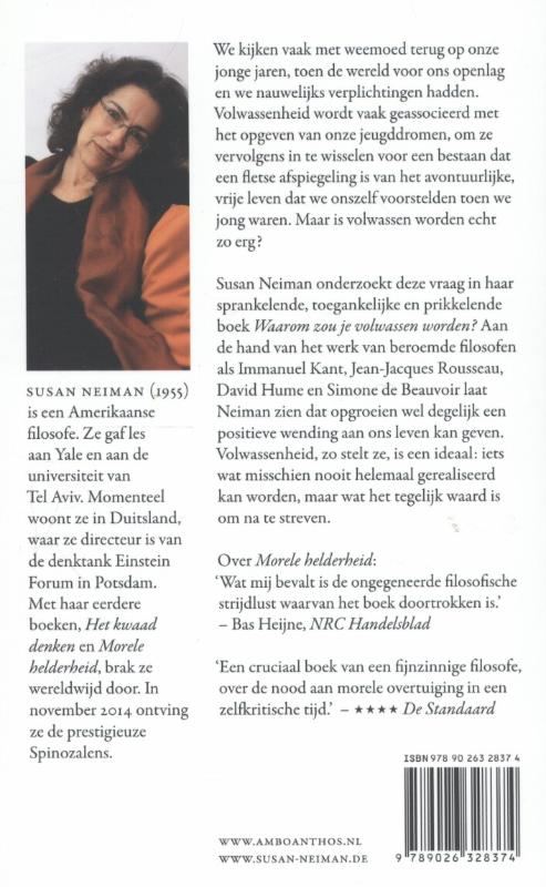 Achterkant van Waarom zou je volwassen worden?