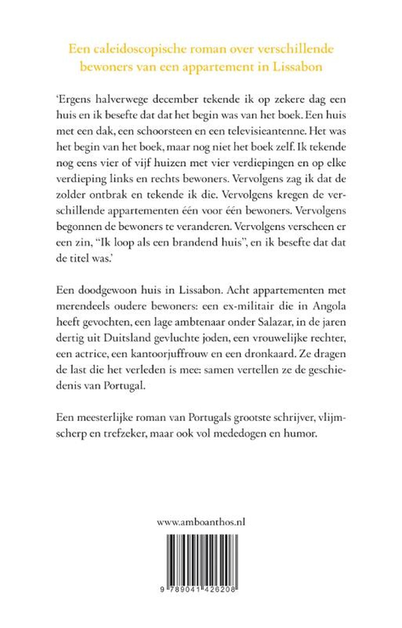 Achterkant van Als een brandend huis