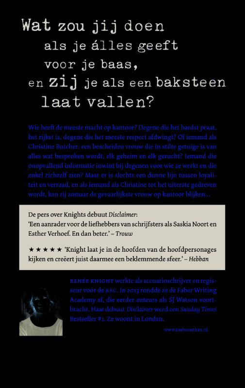 Achterkant van De secretaresse