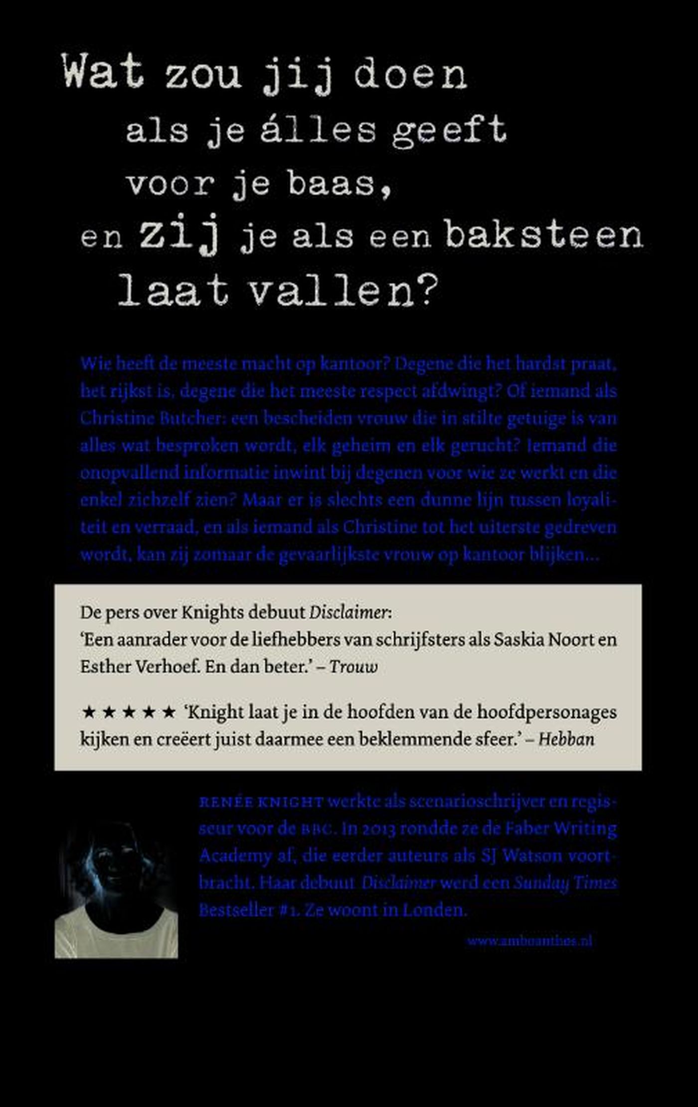 Achterkant van De secretaresse